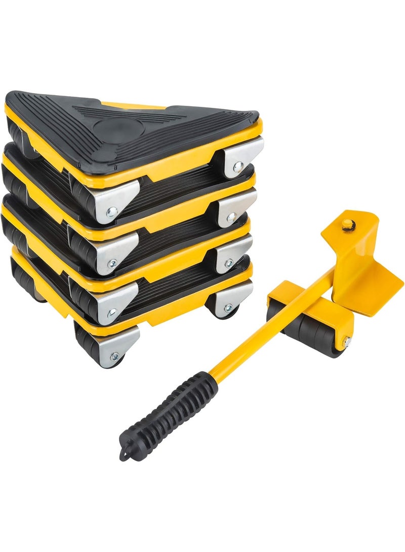 Furniture Moving Tools,5-Piece Heavy Furniture Corner Sliders, Mover Tool Set 360 Degree Rotatable Rubber Roller for Office, Home, Shop, Garage Heavy Lifter , Appliance Moving System - Easy Moving Appliance Rollers Logistics Set - Image 1